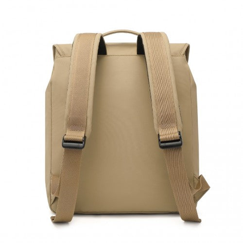 Kono PVC Coated Water - resistant Streamlined And Innovative Flap Backpack - Khaki