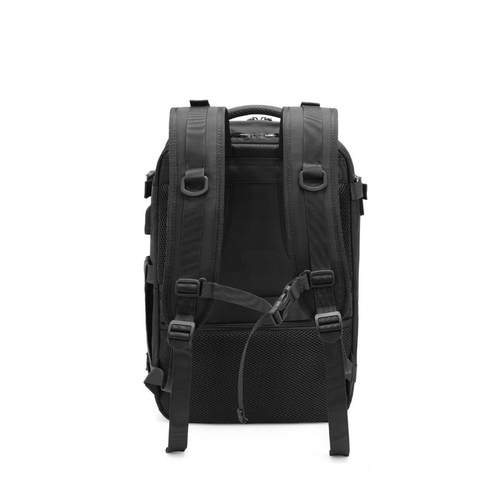Kono Multi - Functional Breathable Travel Backpack With USB Charging Port And Separate Shoe Compartment - Black, Grey & Beige