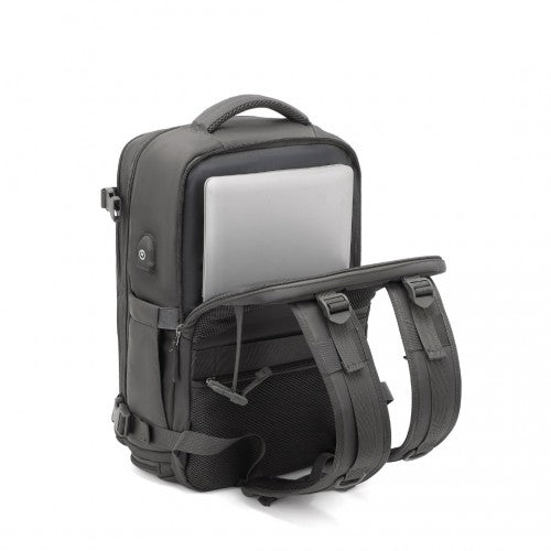 Kono Multi - Functional Breathable Travel Backpack With USB Charging Port And Separate Shoe Compartment - Grey