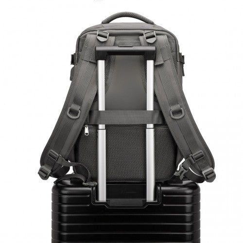 Kono Multi - Functional Breathable Travel Backpack With USB Charging Port And Separate Shoe Compartment - Grey