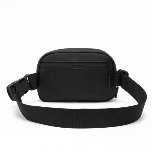 Kono Sleek And Stylish Minimalist Classic Waterproof Waist Pack - Black