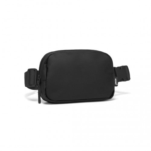 Kono Sleek And Stylish Minimalist Classic Waterproof Waist Pack - Black