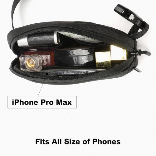 Kono Sleek And Stylish Minimalist Classic Waterproof Waist Pack - Black