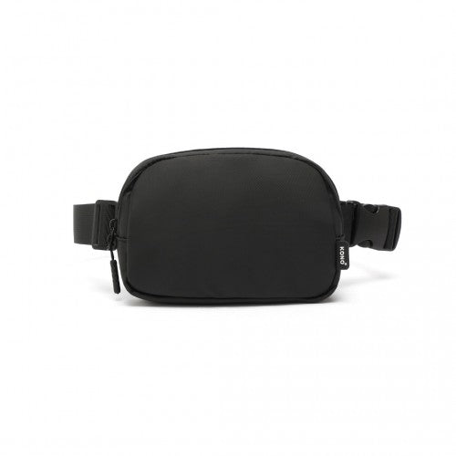 Kono Sleek And Stylish Minimalist Classic Waterproof Waist Pack - Black