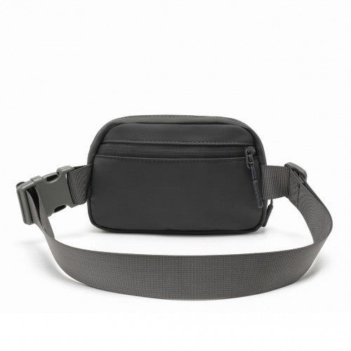 Kono Sleek And Stylish Minimalist Classic Waterproof Waist Pack - Grey