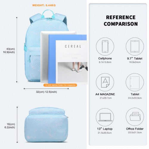 Kono Water - Resistant School Backpack With Secure Laptop Compartment - Blue