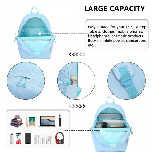 Kono Water - Resistant School Backpack With Secure Laptop Compartment - Blue