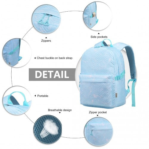 Kono Water - Resistant School Backpack With Secure Laptop Compartment - Blue