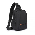 Kono Water - Resistant Ultra - Thin Lightweight Sling Chest Bag with Reflective Trim - Black