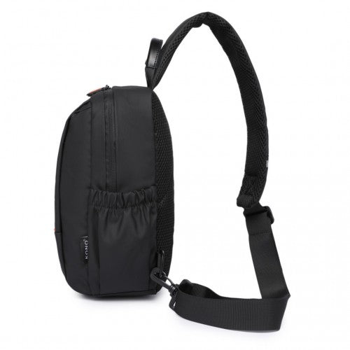 Kono Water - Resistant Ultra - Thin Lightweight Sling Chest Bag with Reflective Trim - Black