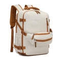 Kono Ultimate Traveler's Backpack with Detachable Waist Pack and Integrated USB/Type - C Charging Ports - Beige And Brown