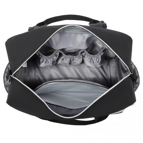 Kono Versatile Diaper Changing Tote Bag with Built - In Changing Mat Thermal Insulation Waterproof Design - Black