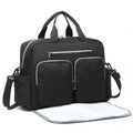 Kono Versatile Diaper Changing Tote Bag with Built - In Changing Mat Thermal Insulation Waterproof Design - Black