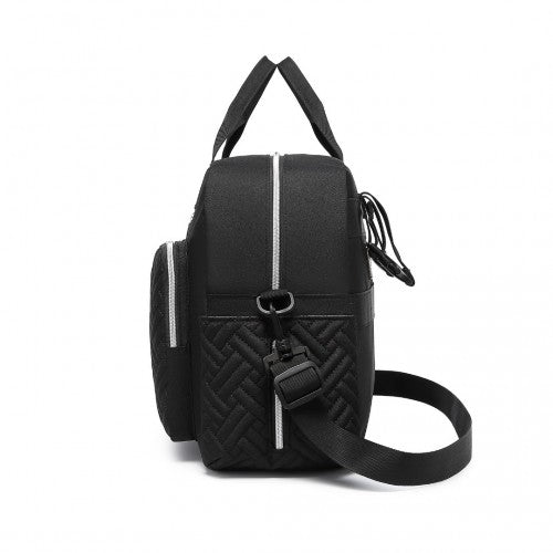 Kono Versatile Diaper Changing Tote Bag with Built - In Changing Mat Thermal Insulation Waterproof Design - Black