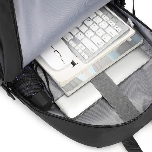 Kono PVC Coated Urban Water - Resistant Backpack with Reflective Safety Straps and Multi - Compartment Design - Black