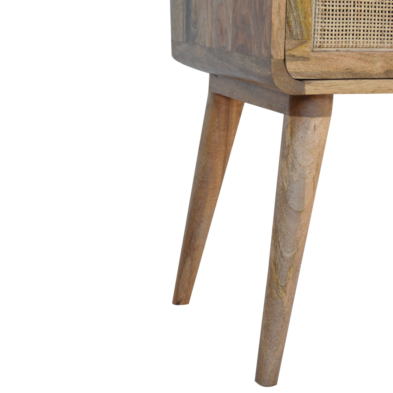 Handcrafted Rattan Bedside with 1 Drawer, Solid Wood, Minimalist Look