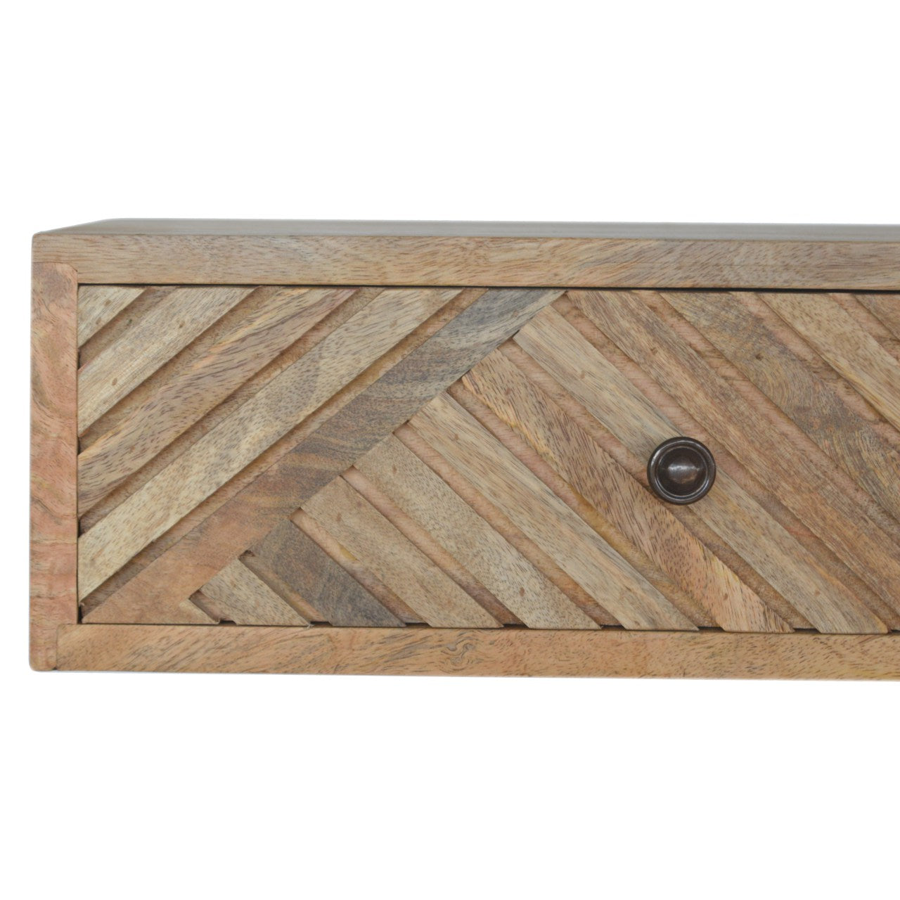 Floating Line Carved Bedside With Drawer - Handmade Solid wood