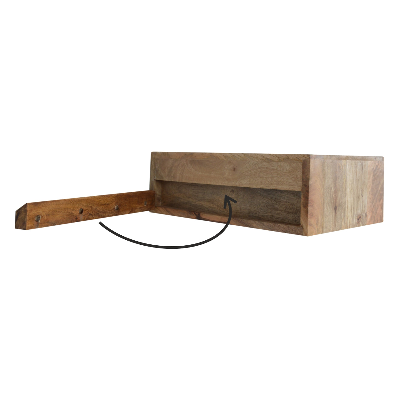 Floating Line Carved Bedside With Drawer - Handmade Solid wood