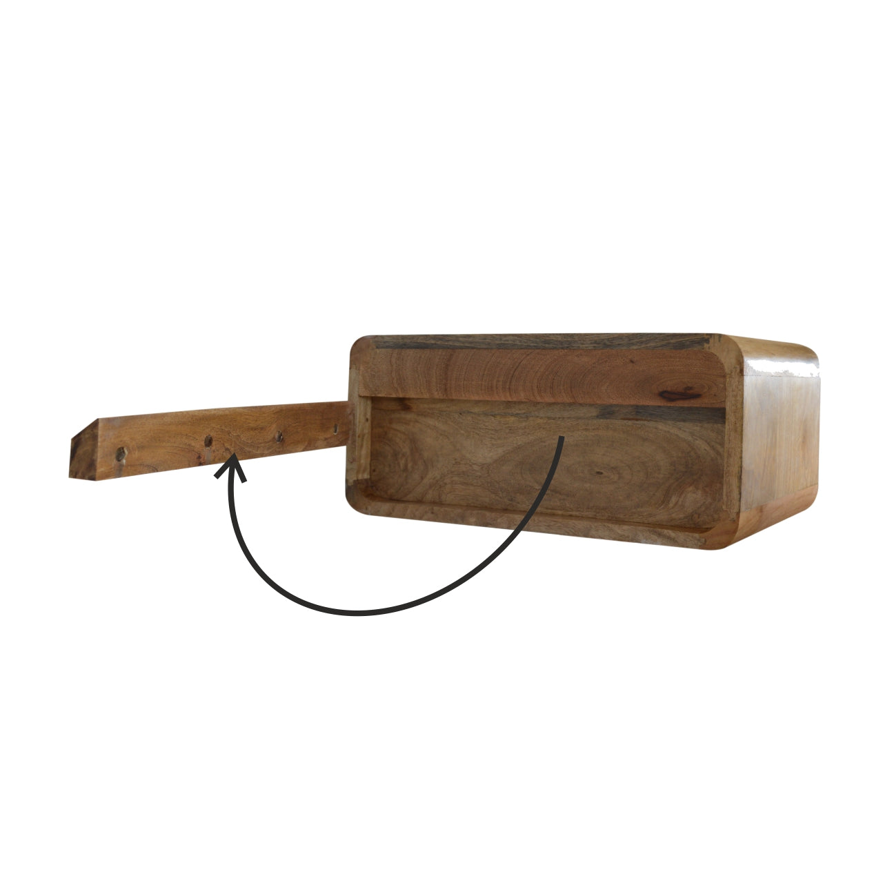 Wall Mounted Open Bedside - Handmade Solid Wood shelf