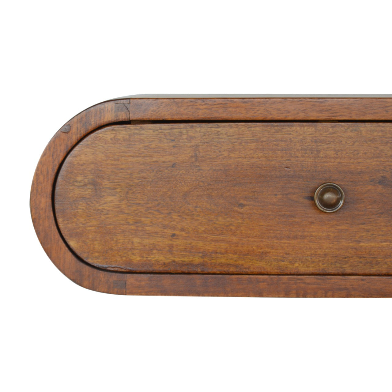 1 Drawer Wall Mounted Round Bedside - Soft Edge Solid Wood Unit