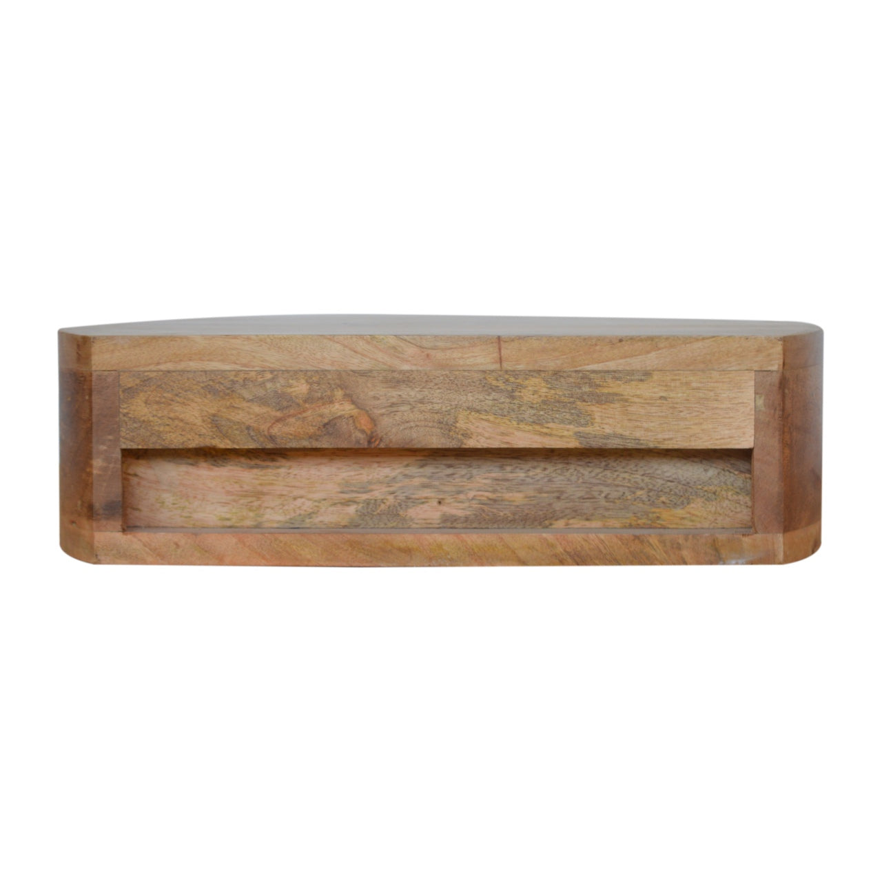 Wall-Mounted Rounded Bedside with 1 Drawer, Handmade Solid Wood
