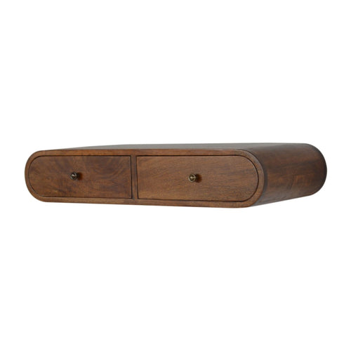 2 Drawer Floating Solid Wood London Console - Wall mounted unit