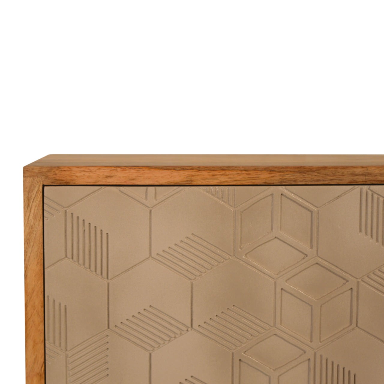 Acadia Bedside with Door and 2 Shelves, Handmade Solid Wood, Cube Design