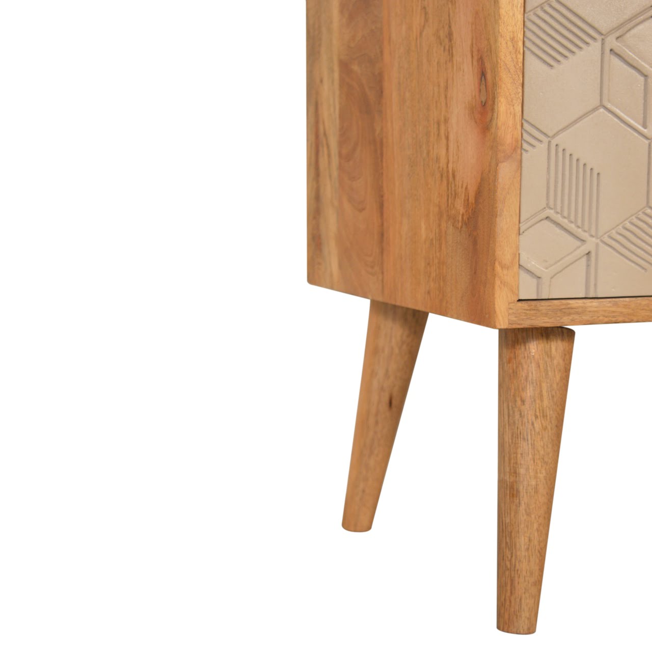 Acadia Bedside with Door and 2 Shelves, Handmade Solid Wood, Cube Design