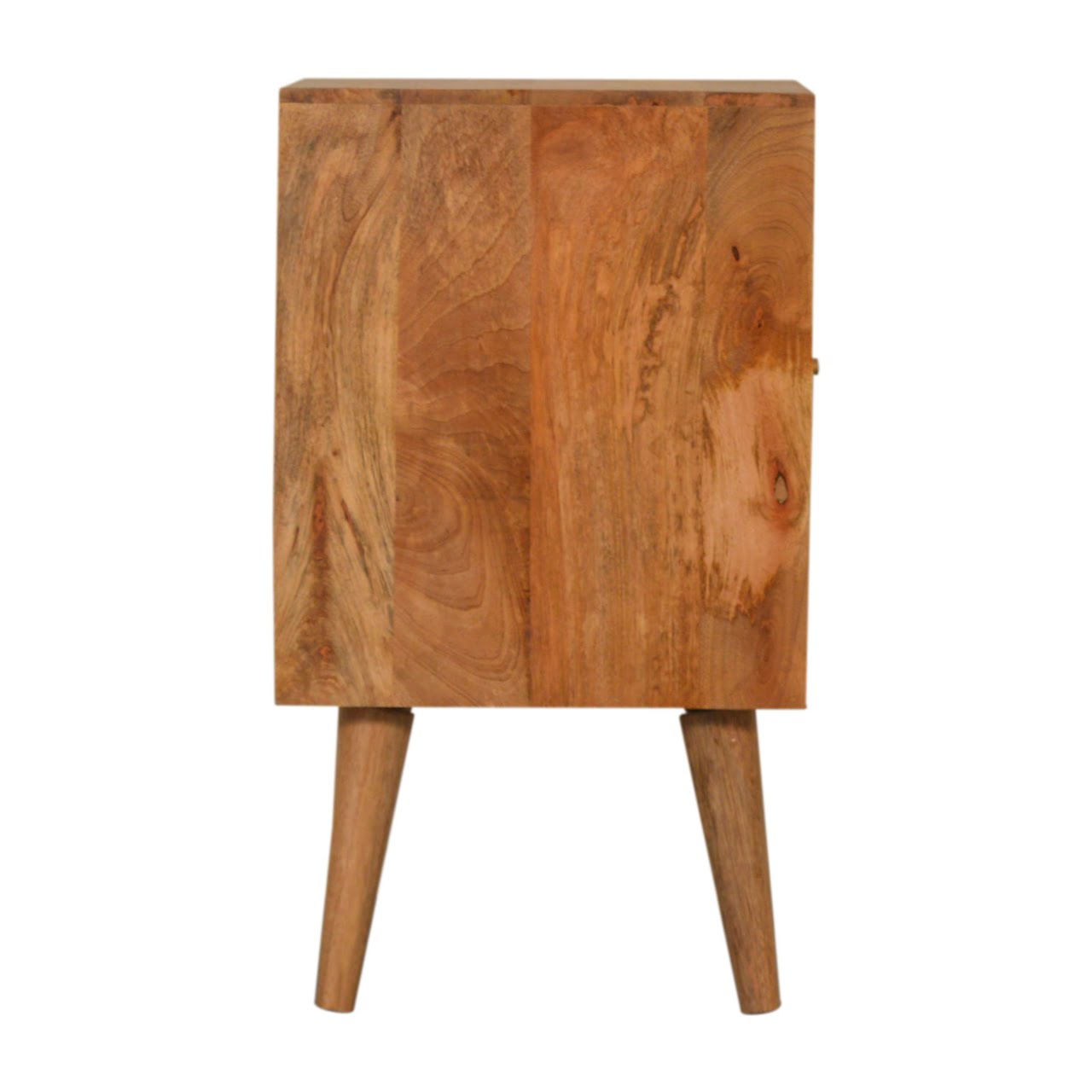 Acadia Bedside with Door and 2 Shelves, Handmade Solid Wood, Cube Design