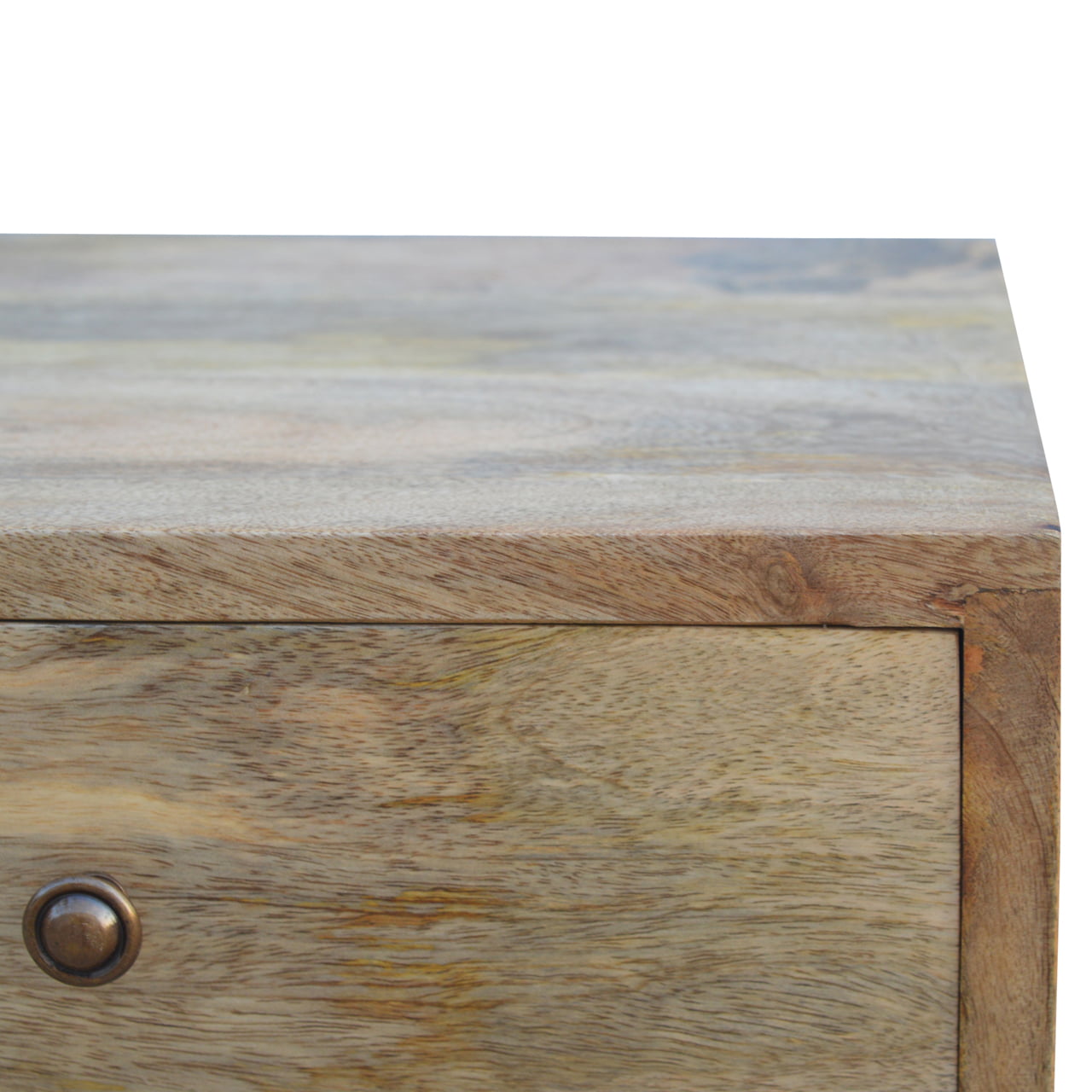 Nordic Style Bedside Table with 4 Drawers, Handmade Solid Wood