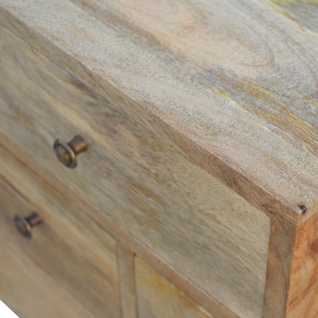 Nordic Style Bedside Table with 4 Drawers, Handmade Solid Wood