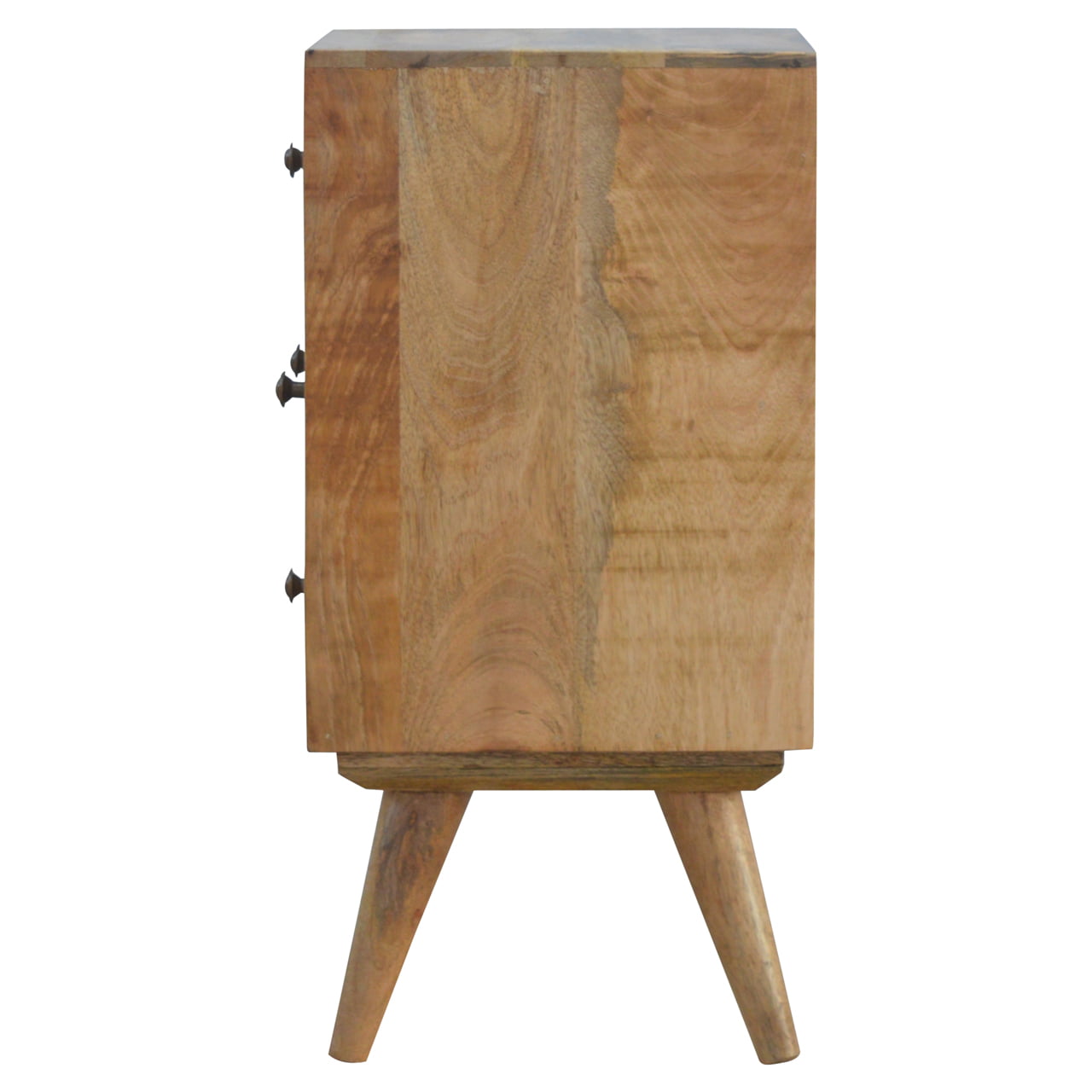 Nordic Style Bedside Table with 4 Drawers, Handmade Solid Wood