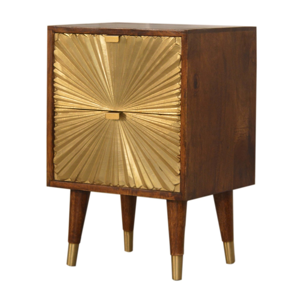 Manila Gold Bedside - Solid Wood 2 Drawer Nightstand