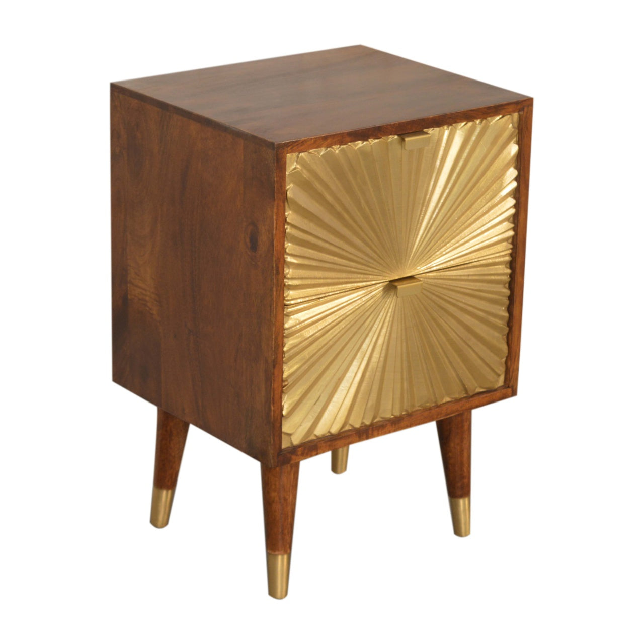 Manila Gold Bedside - Solid Wood 2 Drawer Nightstand
