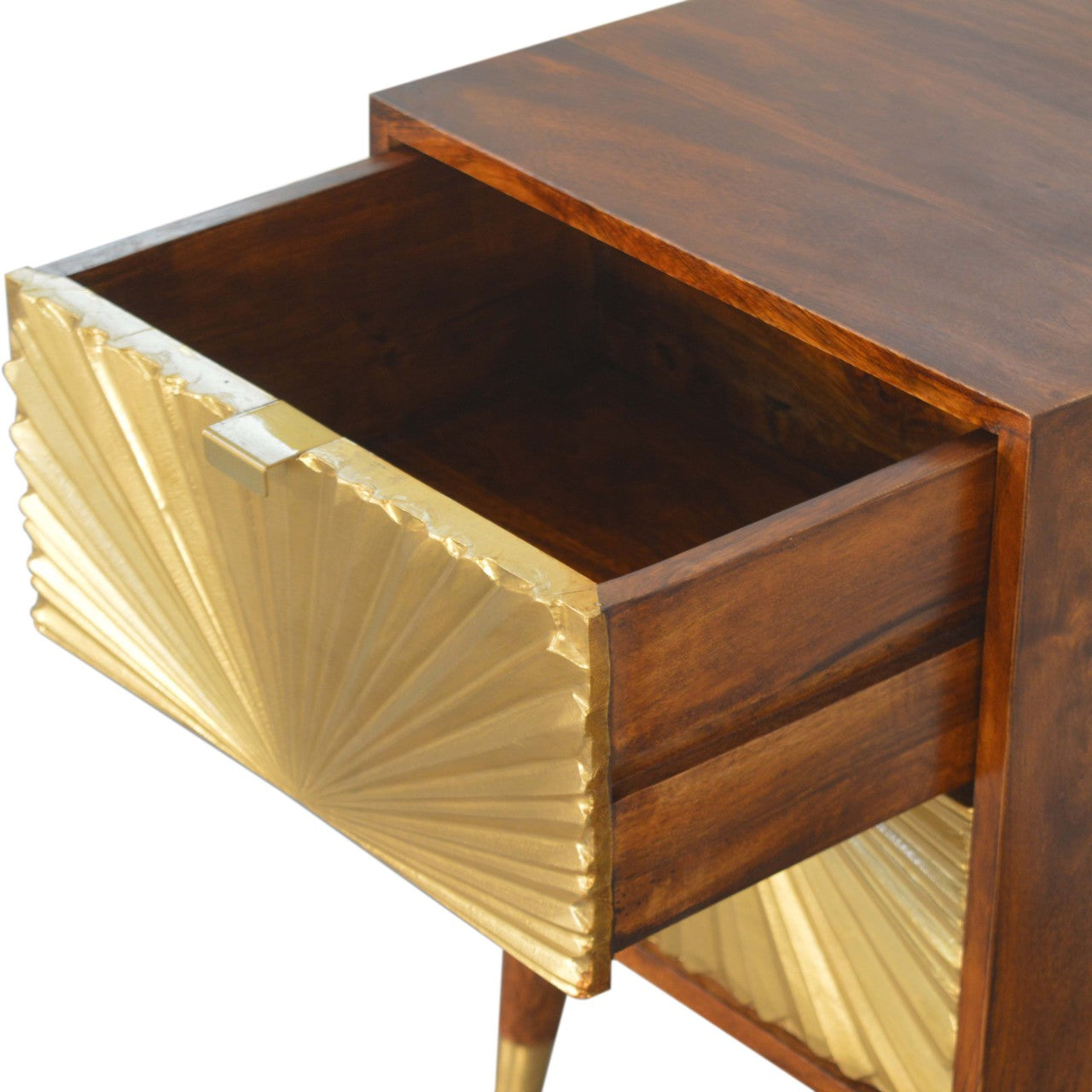 Manila Gold Bedside - Solid Wood 2 Drawer Nightstand