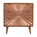 3 Drawer Copper Chest with Storage, Handmade Solid Wood, Statement Furniture