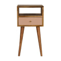 Hand-Painted Pink Bedside Table – 1 Drawer, Open Shelf, Nordic Legs
