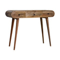 Handmade Solid Wood Round Dressing Table – 2 Drawers with Mirror & Storage Vanity