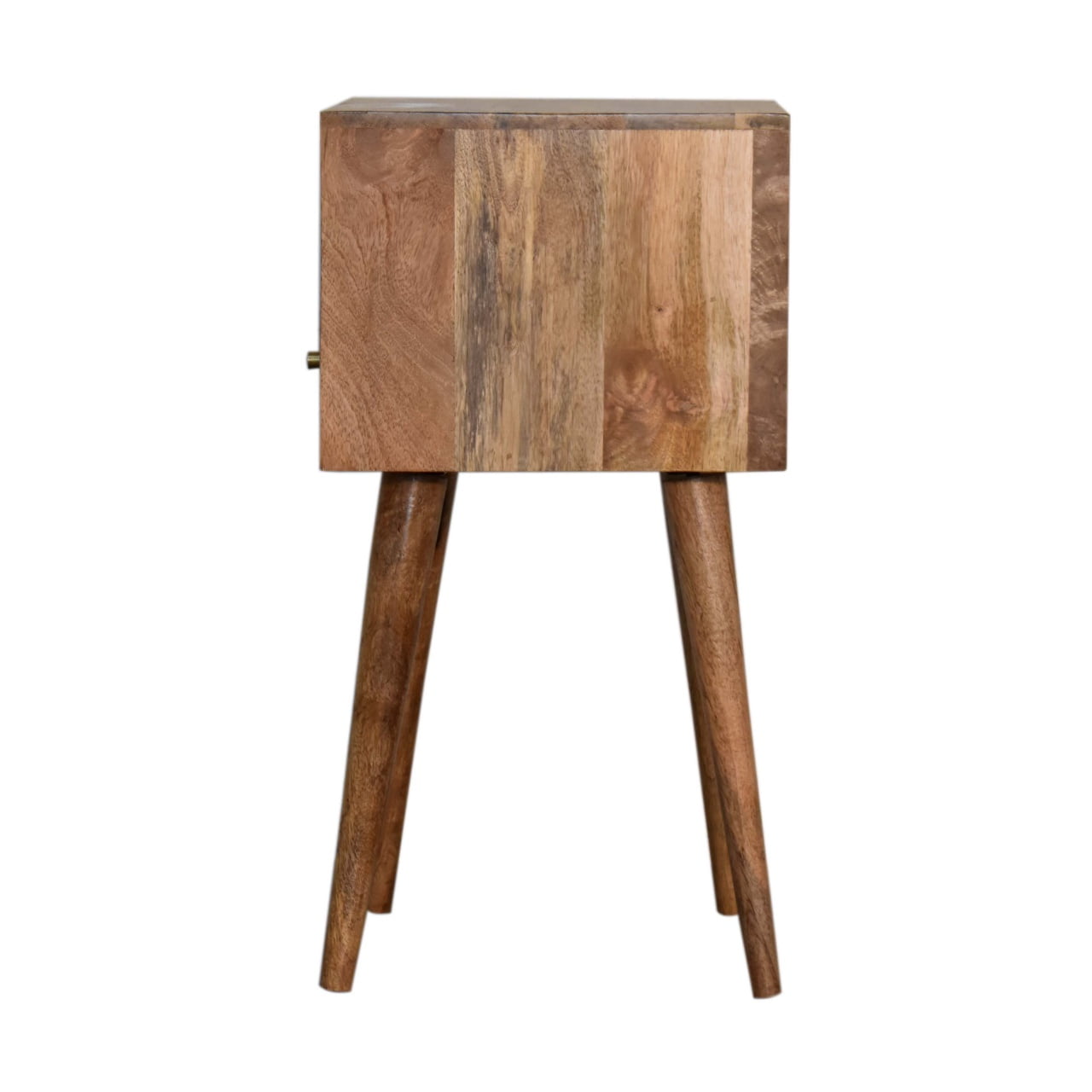 Hand-Painted Navy Blue Bedside Table – 1 Drawer, Open Shelf, Nordic Legs