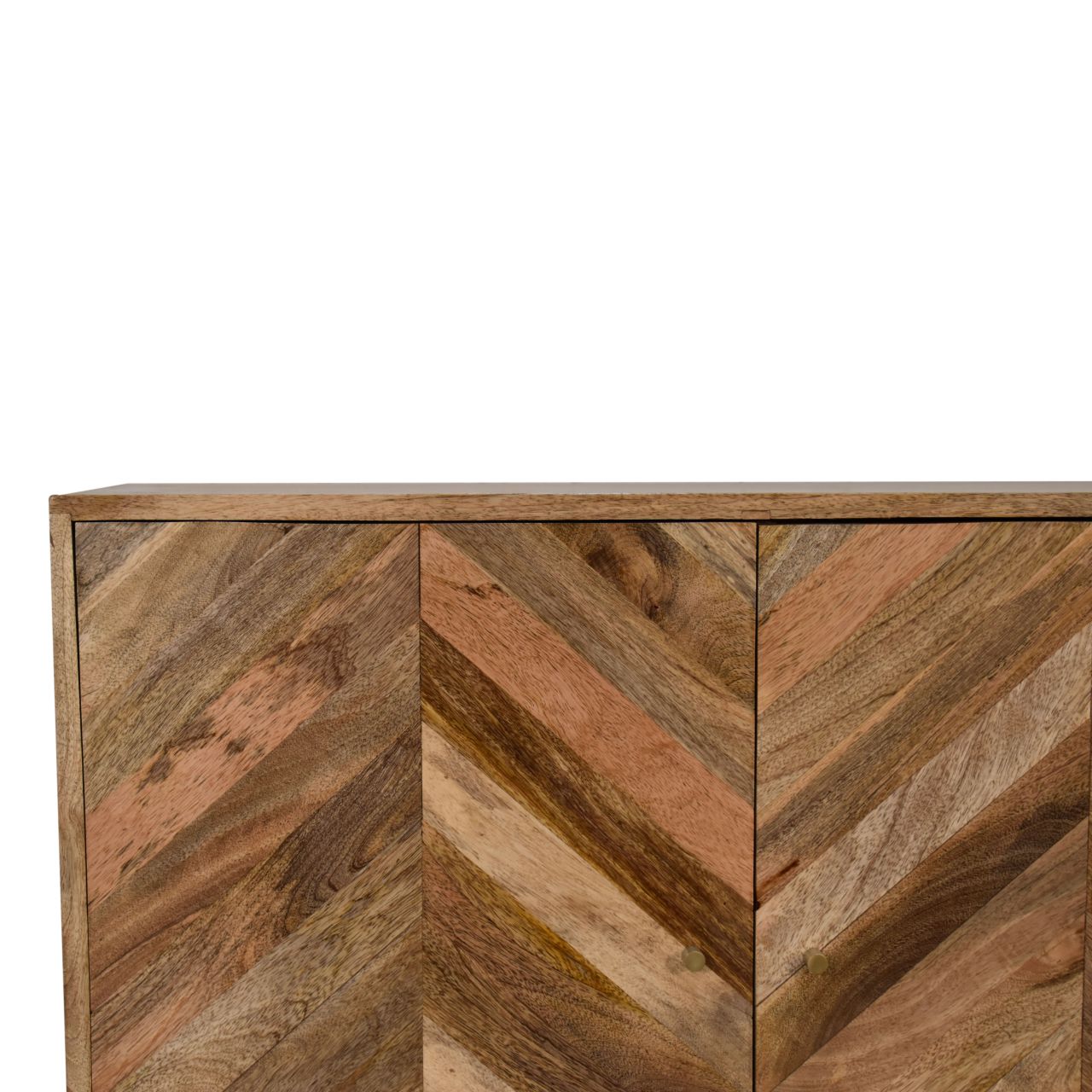 2 Shelf Cabinet with Geometric Design from Solid Wood