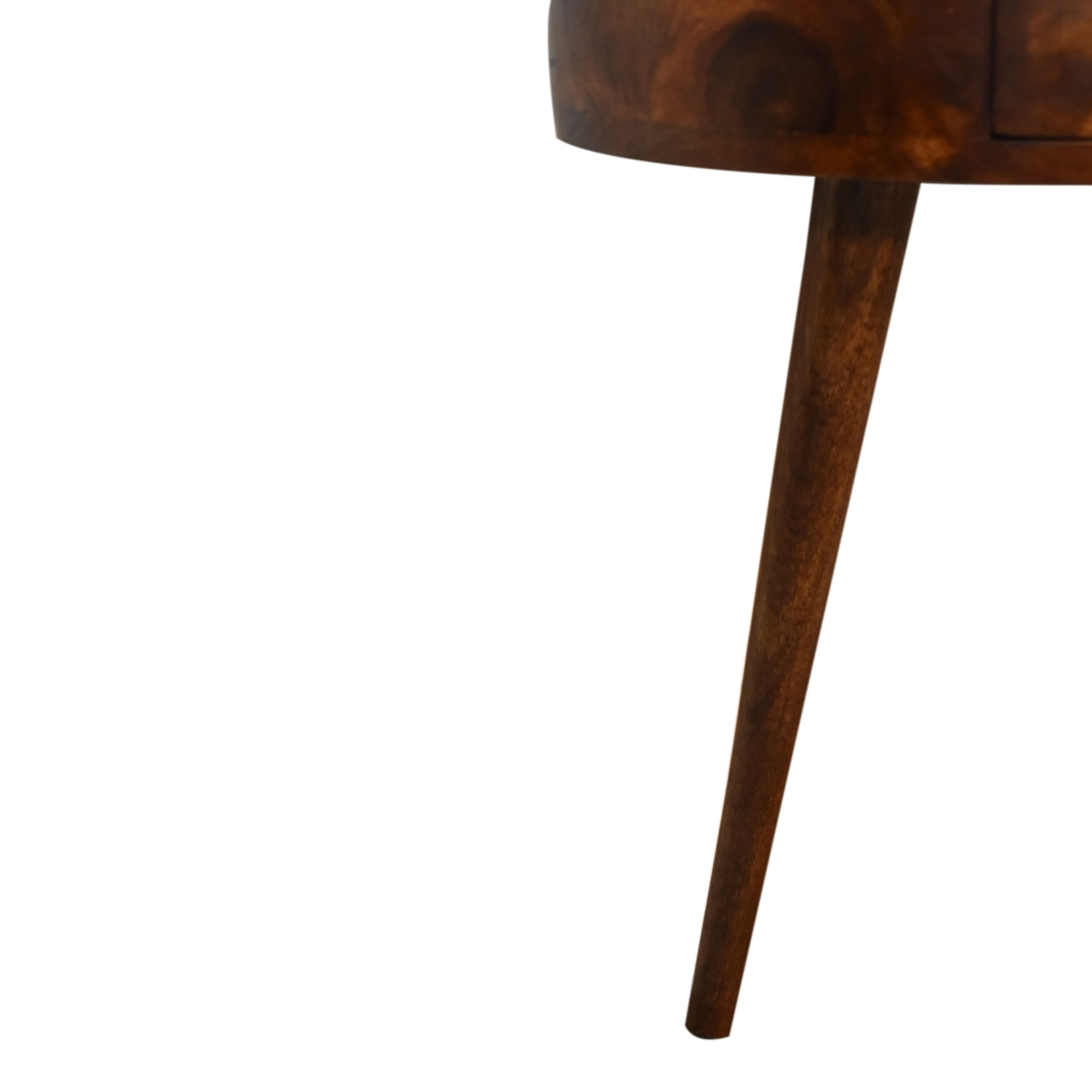 Chestnut Semi-Circle Bedside Table - Solid Mango Wood | 1 Drawer