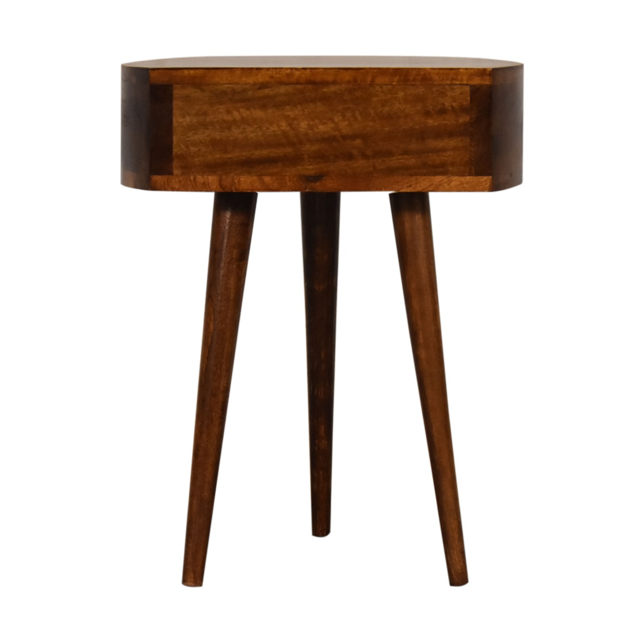 Chestnut Semi-Circle Bedside Table - Solid Mango Wood | 1 Drawer