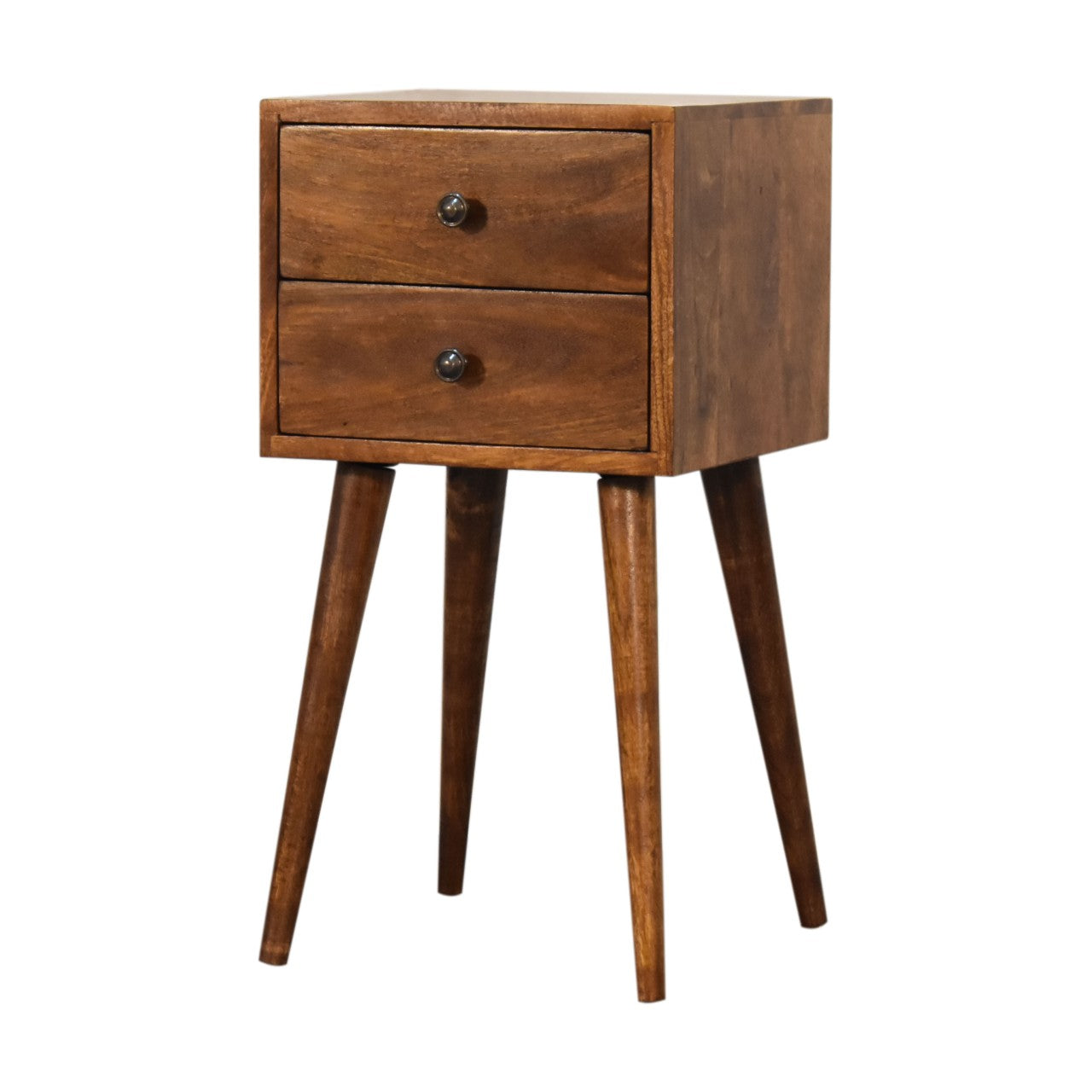 Mini 2 Drawer Chestnut Bedside from Solid Wood - Nordic Design