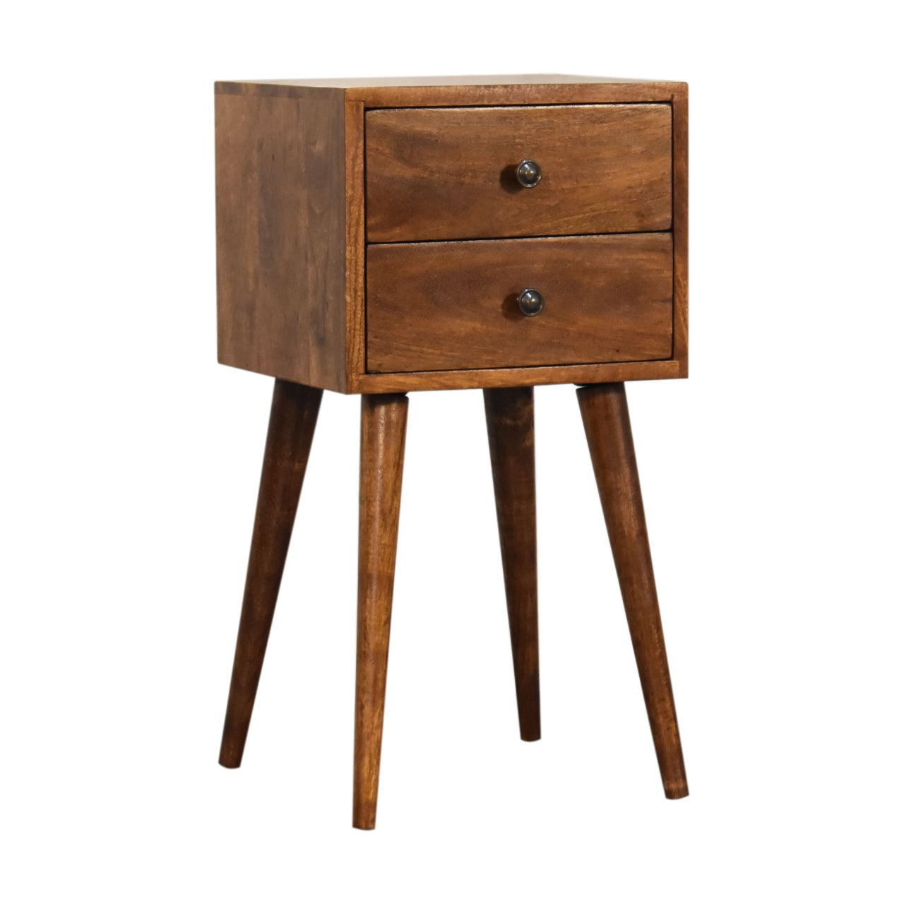 Mini 2 Drawer Chestnut Bedside from Solid Wood - Nordic Design