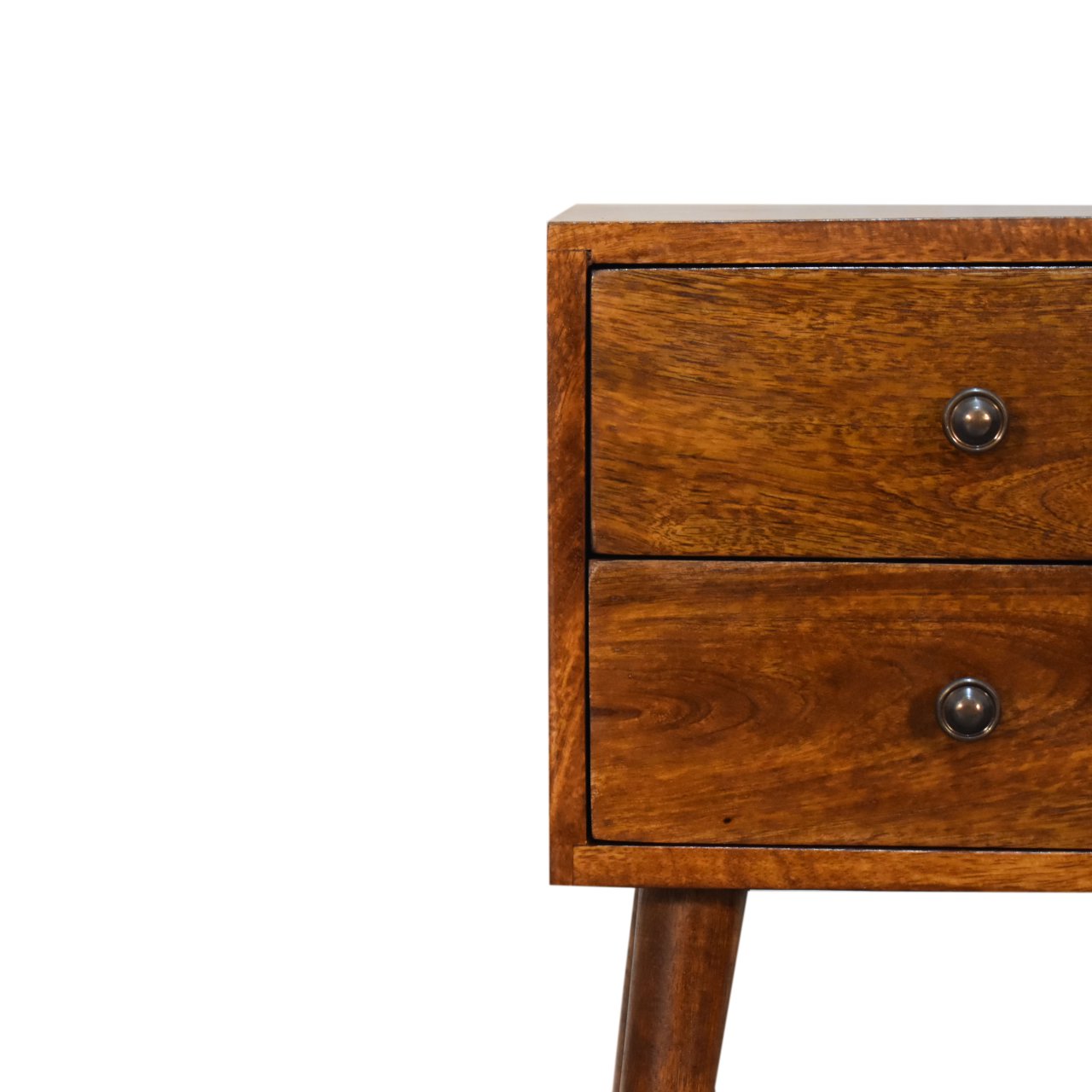 Mini 2 Drawer Chestnut Bedside from Solid Wood - Nordic Design