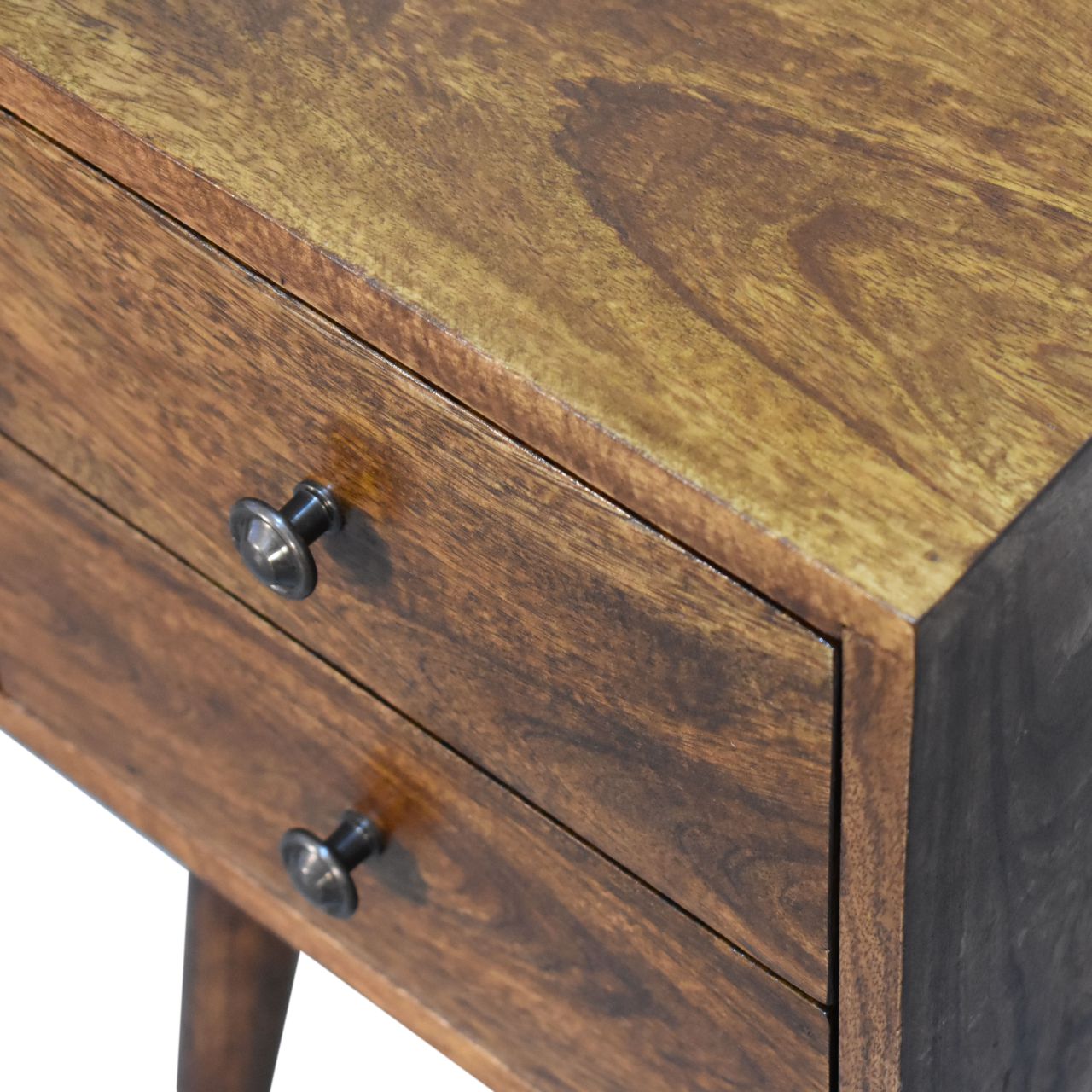 Mini 2 Drawer Chestnut Bedside from Solid Wood - Nordic Design