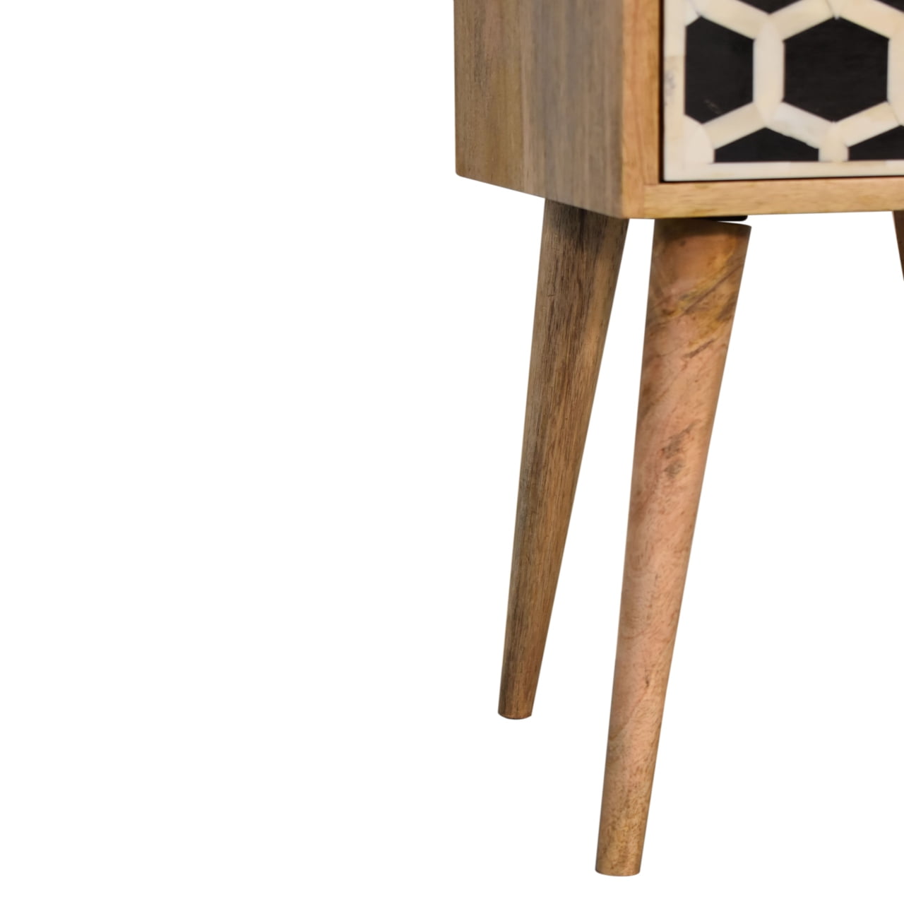 Mini Bone Inlay 2 Drawer Bedside - Handmade Solid Wood Nightstand