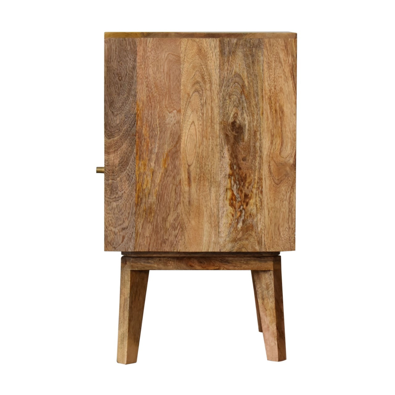 Handcrafted Rattan & Solid Wood Bedside with Storage and Shelf