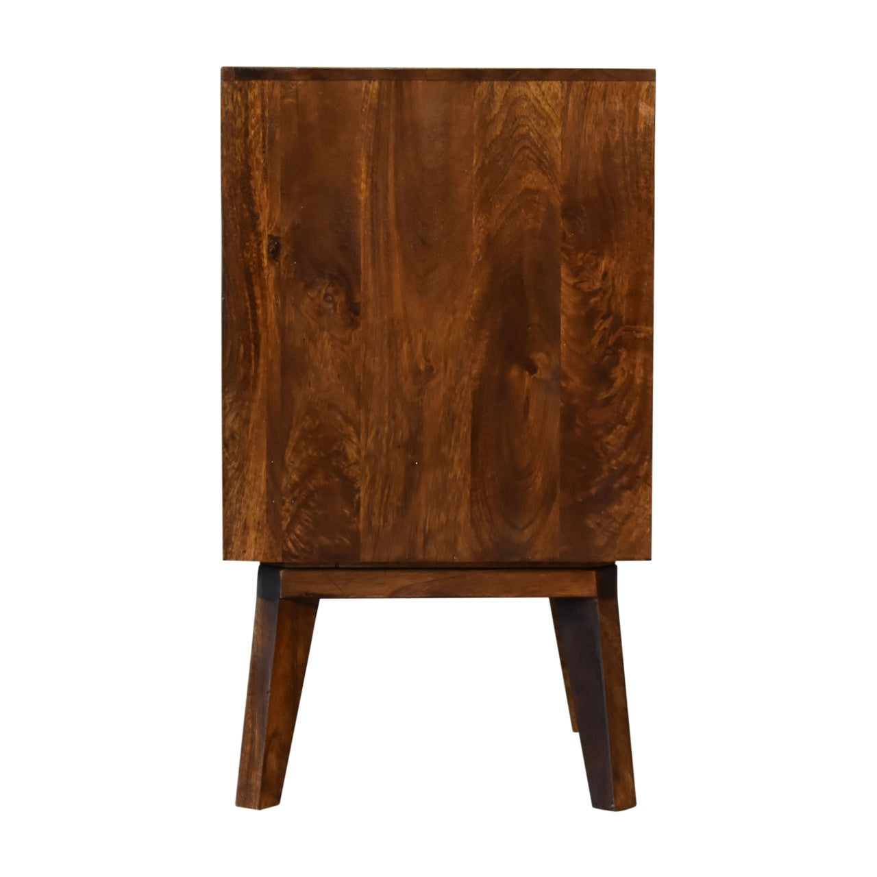 Handmade Solid Wood Bedside with Gold Door with Storage and Open Shelf