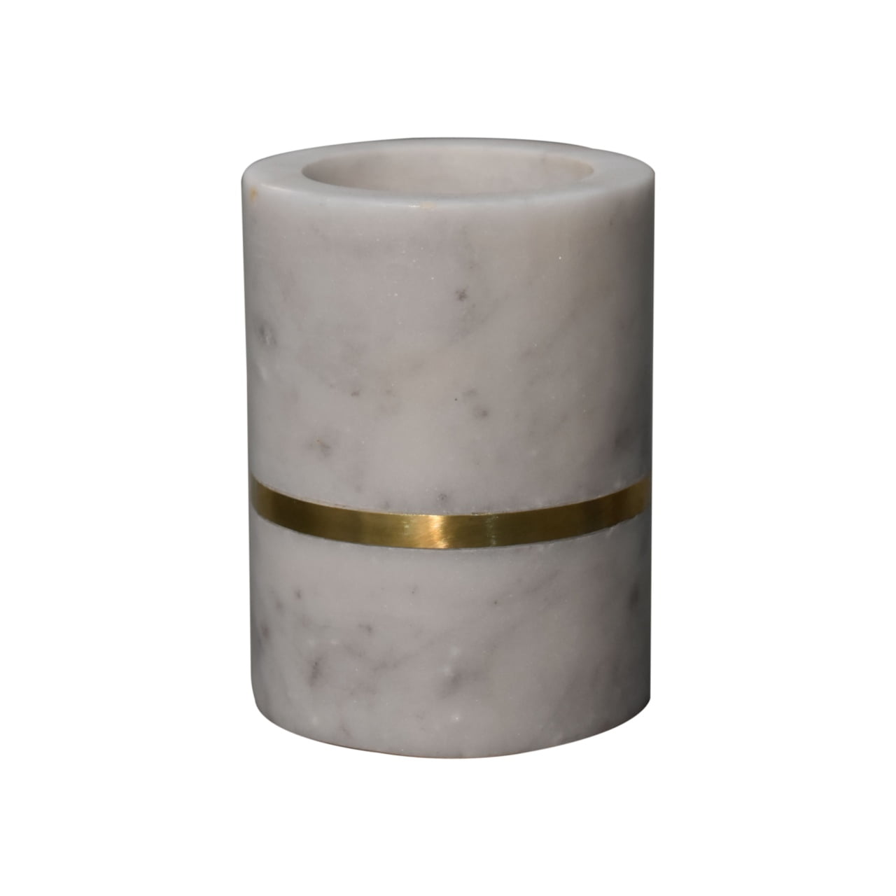 Natural Marble Bathroom Set of 5 with Brass - Handmade